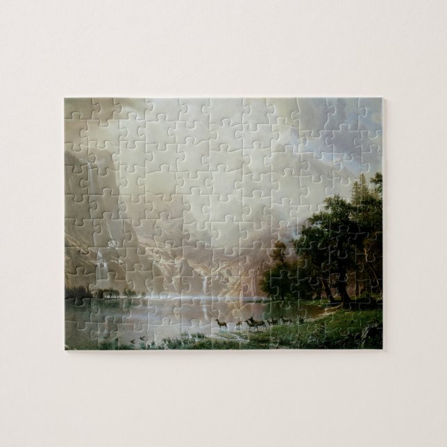 Among the Sierra Nevada Mountains by Bierstadt Jigsaw Puzzle (Horizontal)