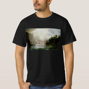 Among the Sierra Nevada Mountains by Bierstadt T-Shirt