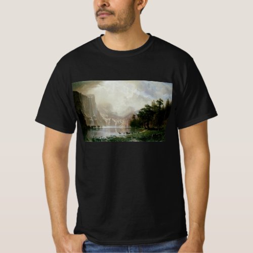 Among the Sierra Nevada Mountains by Bierstadt T_Shirt