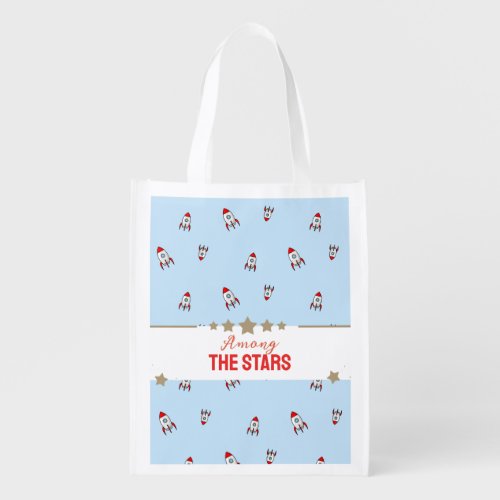 Among the Stars Rocket Ships Tote Bag