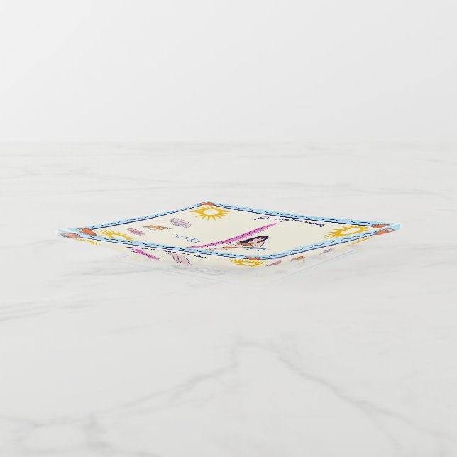 Among the waves, she finds herself. trinket tray (Angled)