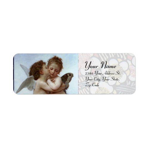 Amor and Psyche as Children Wedding Party Label