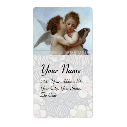 Amor and Psyche as Children Wedding Party Label