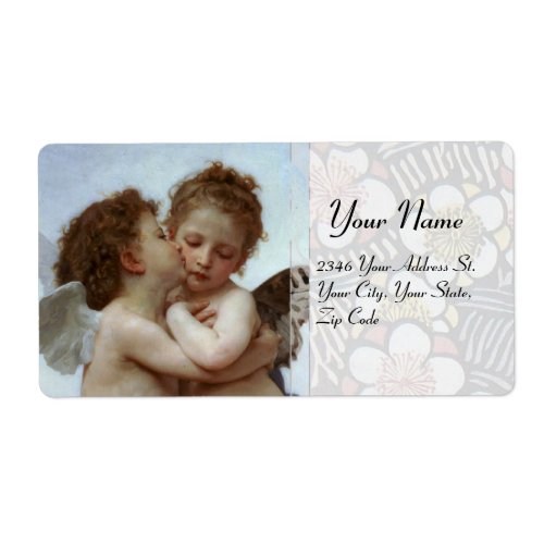 Amor and Psyche as Children Wedding Party Label