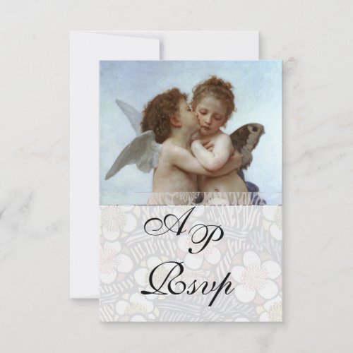 Amor and Psyche as Children Wedding Party Monogram Invitation