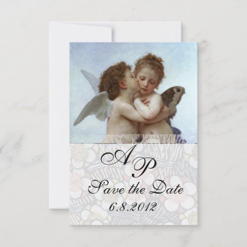 Amor and Psyche as Children Wedding Party Monogram Invitation