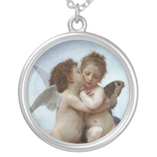 Amor and Psyche Silver Plated Necklace