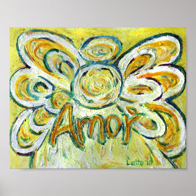 Amor Angel Inspirational Word Art Print Poster (Front)