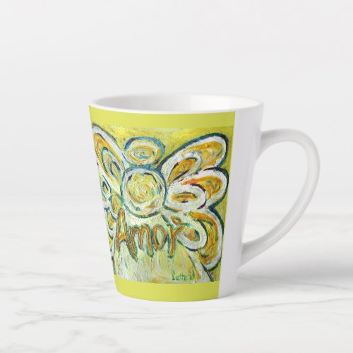 Amor Angel Word Art Custom Latte Mug Cup