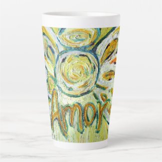 Amor Angel Word Art Custom Latte Mug Cup