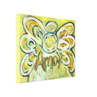 Amor Angel Word Art Painting Wrapped Canvas