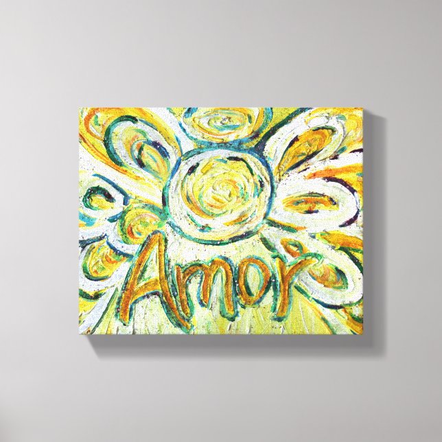Amor Angel Word Art Painting Wrapped Canvas Print (Front)