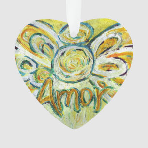 Amor Angel Word (Spanish "Love") Holiday Ornament