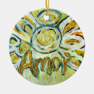 Amor Angel Word (Spanish "Love") Holiday Ornament