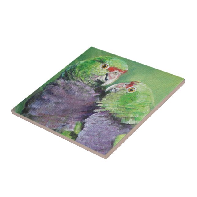 Amor dos Roxinhos (detail) Ceramic Tile (Side)