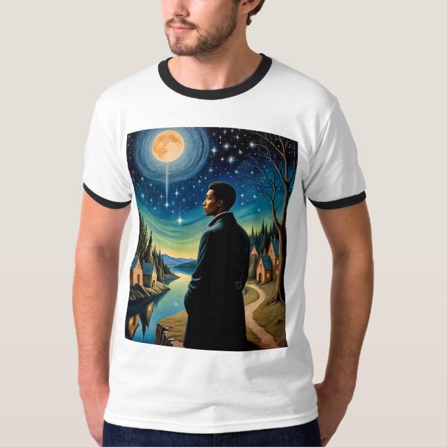 Amor Fati Cosmic Night Reflection T-Shirt (Front)