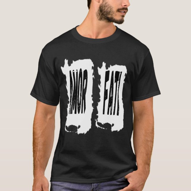 Amor Fati - Cuddling Kitten And Puppy In Sunset  T-Shirt (Front)