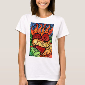 Amor Flaming Heart Tshirt Design