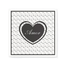 Amor Grey glossy hearts cute romantic pattern