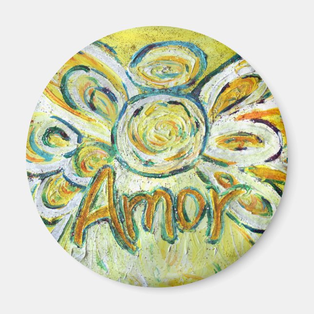 Amor Guardian Angel Word Custom Magnet (Front)