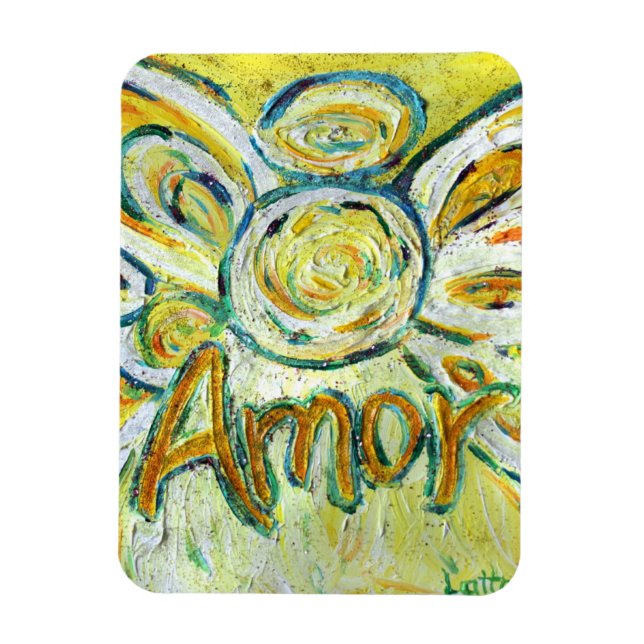 Amor Guardian Angel Word Custom Magnet (Vertical)