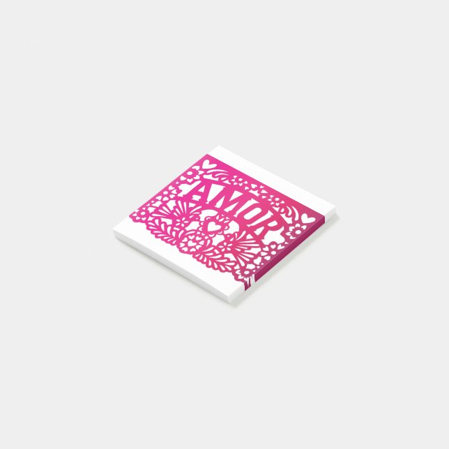 AMOR Love Mexican papel picado Post-it Notes (Angled)
