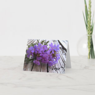 Amor Purple Verbena Blank Greeting Card