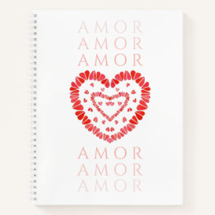 AMOR-SPANISH LOVE 8.5x11 Spiral Notebook