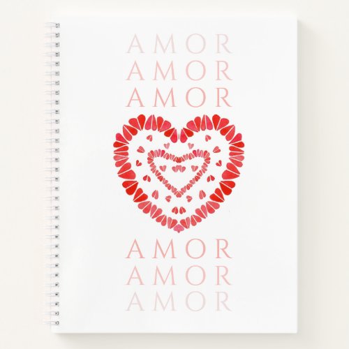 AMOR_SPANISH LOVE 85x11 Spiral Notebook