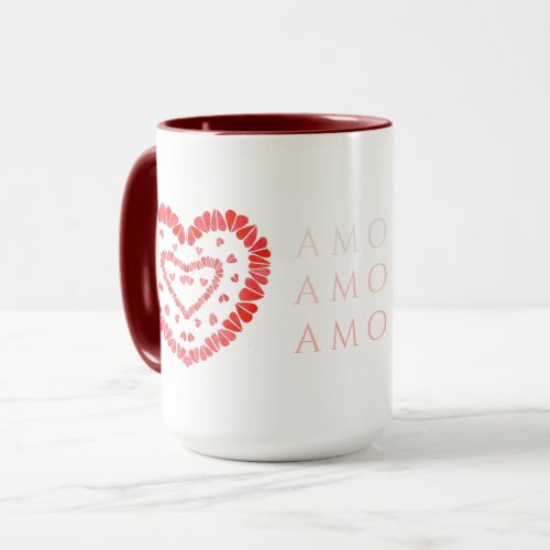 AMOR_SPANISH LOVE Tall Maroon Combo Mug