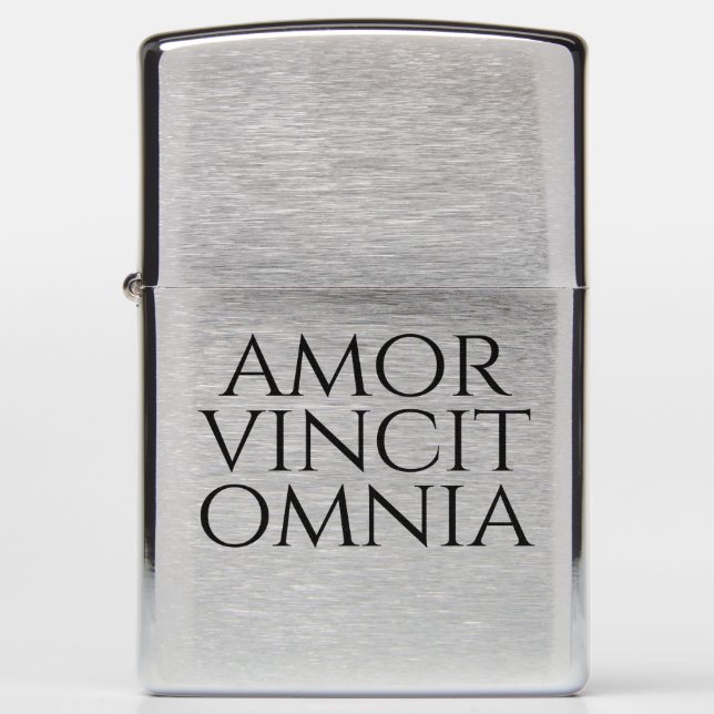 Amor Vincit Omnia - Latin Phrases Zippo Lighter (Front)