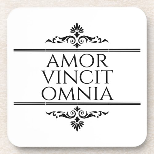 Amor Vincit Omnia _ Love Conquers All Beverage Coaster