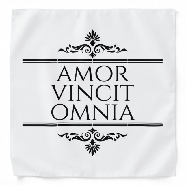 Amor Vincit Omnia Love Conquers All Latin Phrases Bandana (Front)