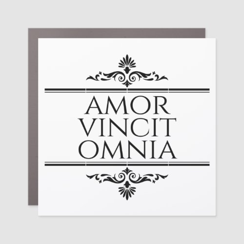 Amor Vincit Omnia Love Conquers All Latin Phrases Car Magnet