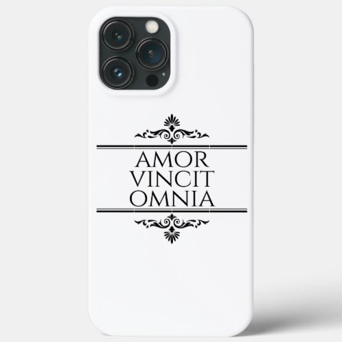 Amor Vincit Omnia Love Conquers All Latin Phrases iPhone 13 Pro Max Case