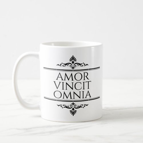 Amor Vincit Omnia Love Conquers All Latin Phrases Coffee Mug