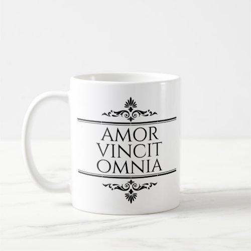 Amor Vincit Omnia Love Conquers All Latin Phrases Coffee Mug