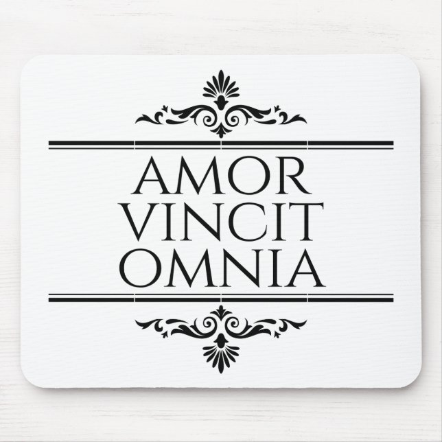 Amor Vincit Omnia Love Conquers All Latin Phrases Mouse Pad (Front)