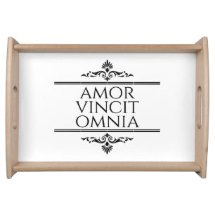 Amor Vincit Omnia Love Conquers All Latin Phrases Serving Tray