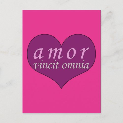 Amor Vincit Omnia Love Conquers All Valentines Day Holiday Postcard