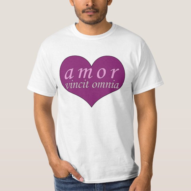 Amor Vincit Omnia Love Conquers All Valentines Day T-Shirt (Front)