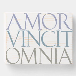 Amor Vincit Omnia - Love Conquers All Wooden Box Sign
