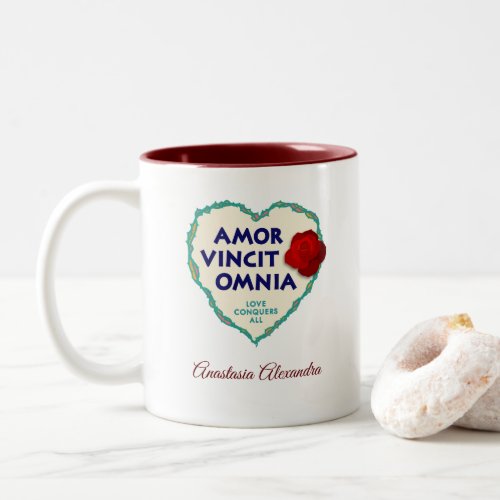 Amor Vincit Omnia Love Two_Tone Coffee Mug