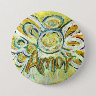 Amor Word Angel Art Pin Pendant Buttons
