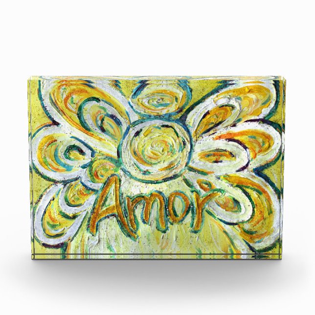 Amor Word Guardian Angel Art Custom Paperweight Acrylic Award (Front)