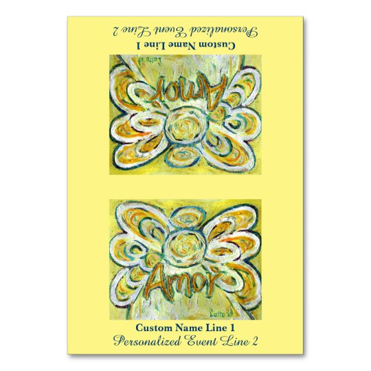 Amor Word Inspirational Angel Customize Table Tent Table Number
