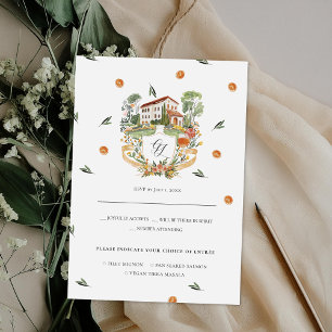 Amore & Aranci   Monogram Wedding RSVP  Card