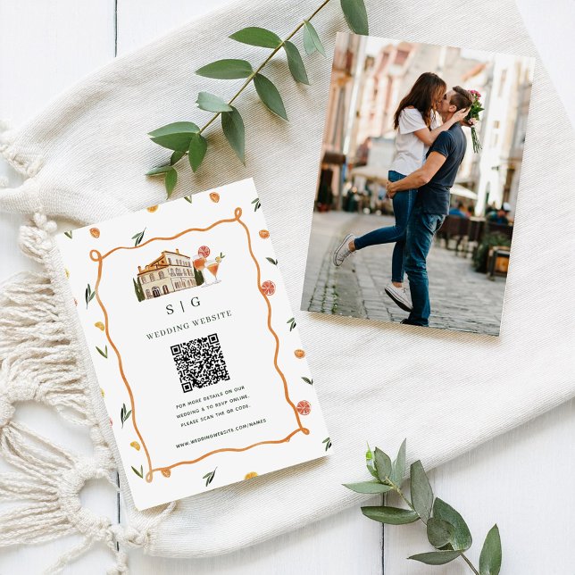 Amore & Aranci | Wedding Website QR Code Scan Enclosure Card (Creator Uploaded)