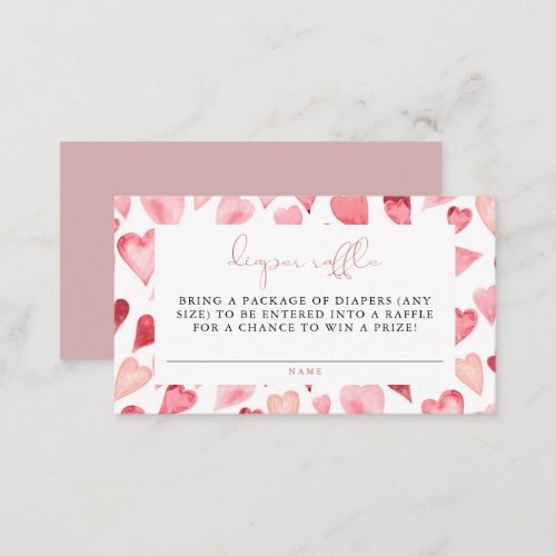 AMORE Cute Heart Little Sweetheart Diaper Raffle Place Card