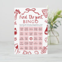 Amore Find the Guest Bingo Bridal Shower Game